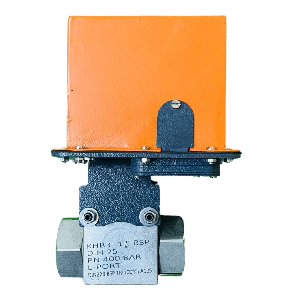 hydraulic 3 way ball valve with electric actuator