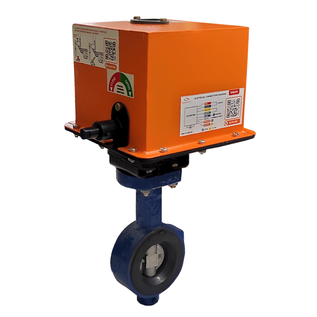 motorized butterfly valve 40mm with manual override 1