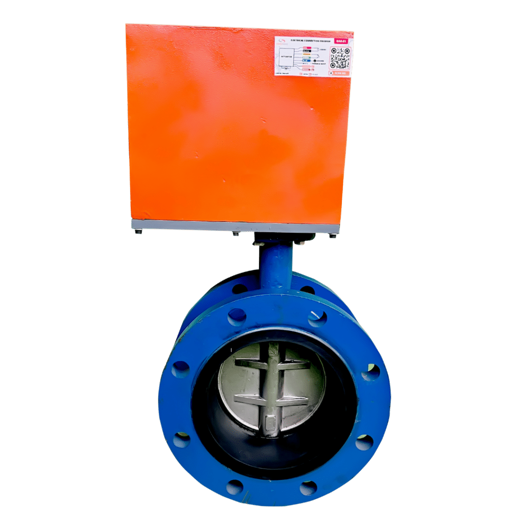 motorized double flanged butterfly valve 6 inch