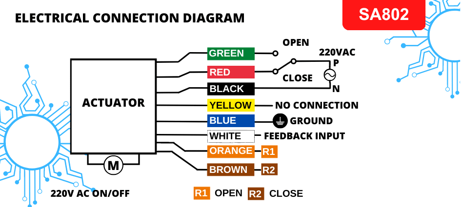 sa802 220vac motorized valve circuit