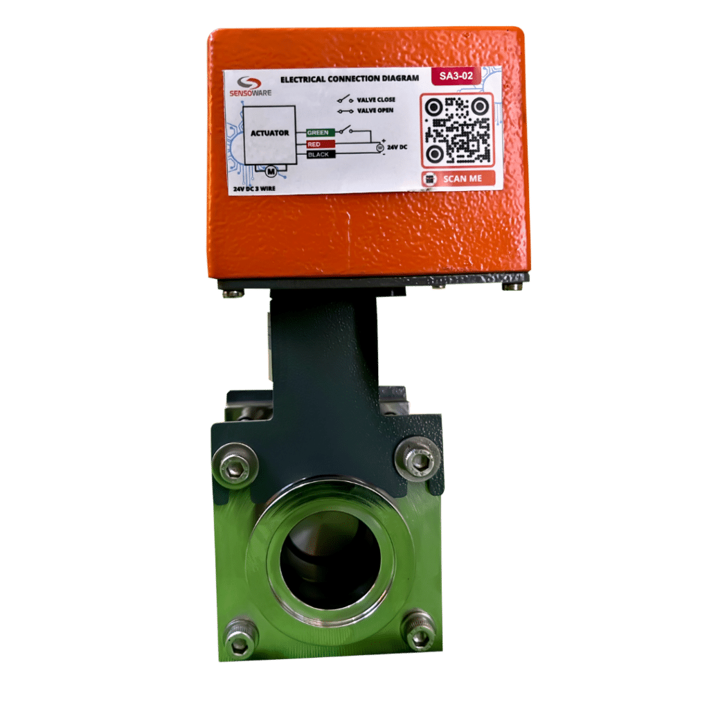 sanitary butterfly valve tri clover end with electric actuator